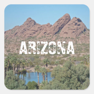 Arizona Red Sten Ligcape Photo Southwest Fyrkantigt Klistermärke