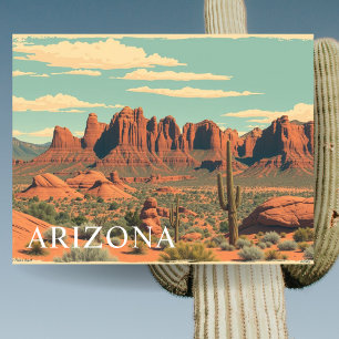 Arizona Red Sten Vintage resor Retro Vykort