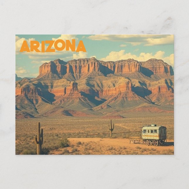 Arizona Red Sten Vintage resor Vykort (Framsida)