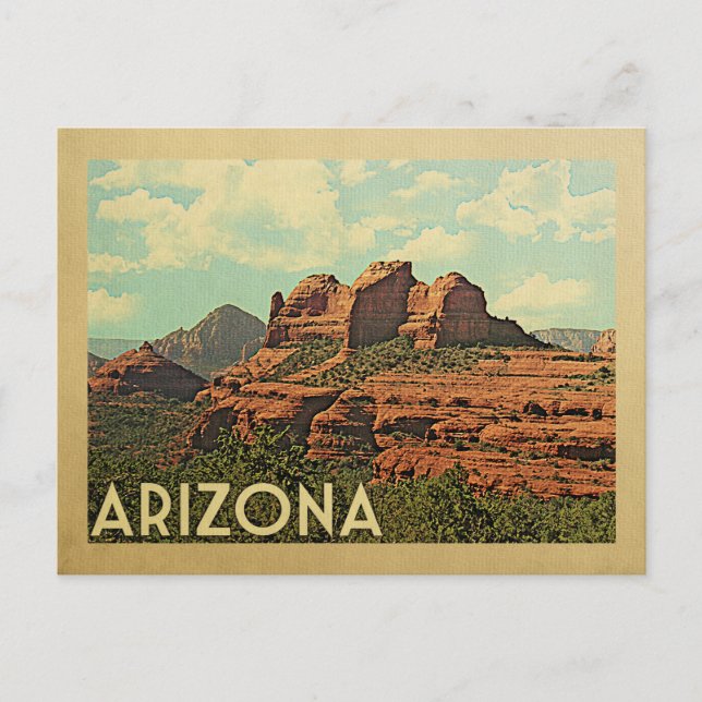 Arizona Red Sten Vintage resor Vykort (Framsida)