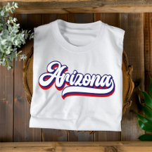 Arizona Red White och Blue Vintage Script T-Shirt