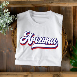 Arizona Red White och Blue Vintage Script T-Shirt