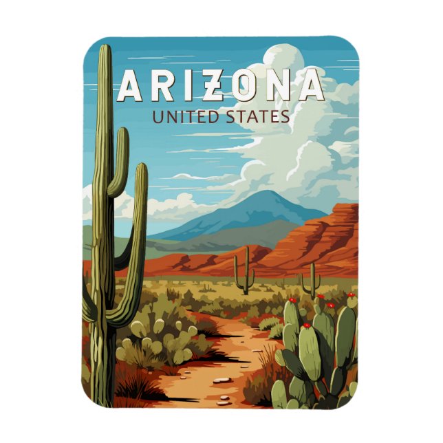 Arizona Resa Konst Vintage Magnet (Vertikal)