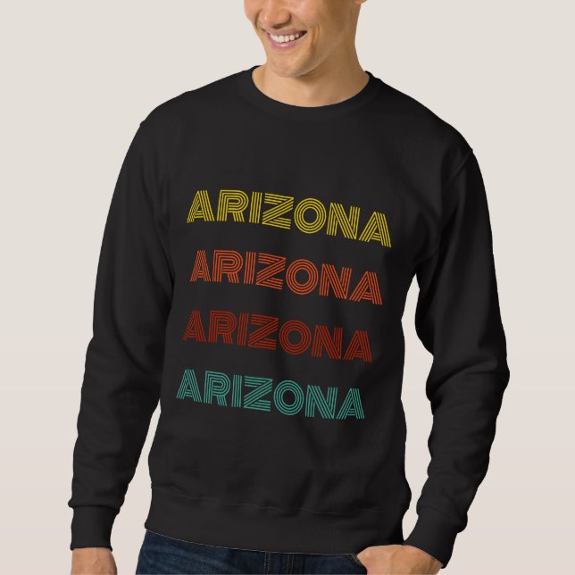 Arizona Retrotypografi Amerikanskt delstat Lång Ärmad Tröja (Framsida)