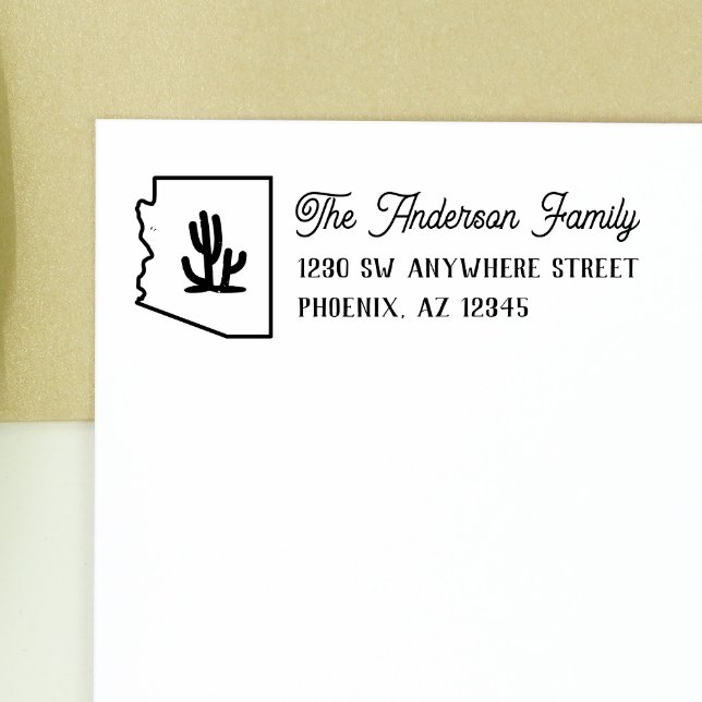 Arizona Returadress Cactus Frimärke Självfärgande Stämpel (Skapare uppladdad)