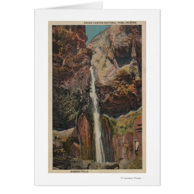 Arizona - Ribbon Falls i Grand Canyon Hälsningskort (Framsidan)