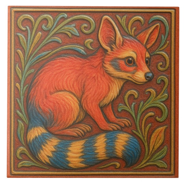 Arizona Ringtail - Ceramic Tile Kakelplatta (Framsidan)