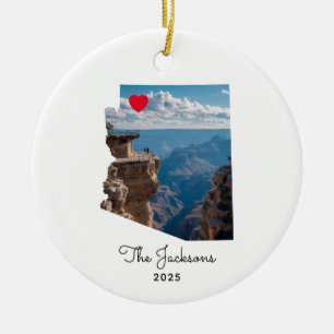 Arizona Road Trip Semester Foto Rött Hjärta Julgransprydnad Keramik