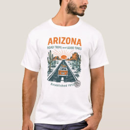 Arizona Road Trips Retro Desert Design T Shirt