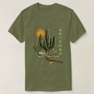 Arizona Roadrunner Desert Cactus T Shirt