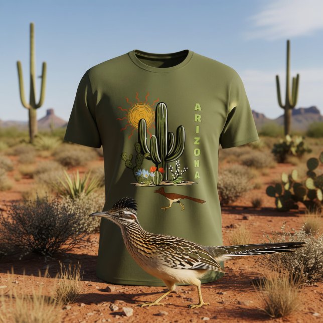 Arizona Roadrunner Ökenkaktus T Shirt (Skapare uppladdad)
