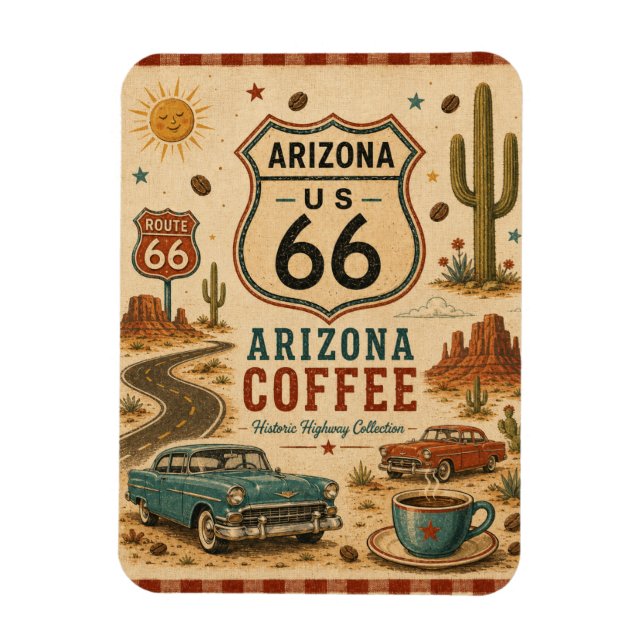 Arizona Route 66 Desert Diner Minnen Magnet (Vertikal)