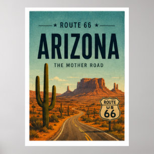 Arizona Route 66 Öken Highway Väggkonst