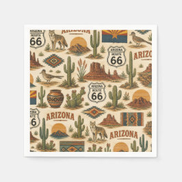 Arizona Route 66 Ökenbord stil Pappersservett