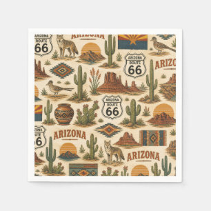 Arizona Route 66 Ökenbord stil Pappersservett