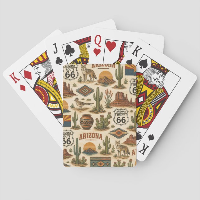 Arizona Route 66 Ökenpokerlek Casinokort (Baksidan)