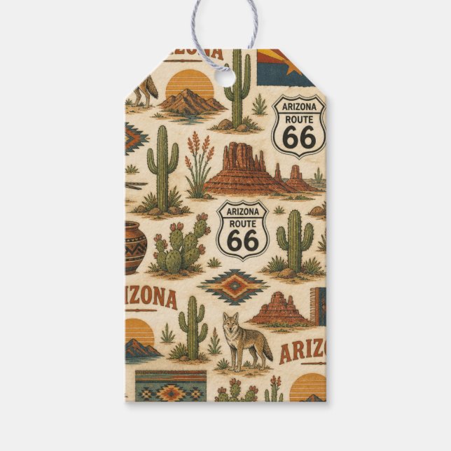Arizona Route 66 Ökenpresentleden Presentetikett (Framsidan)