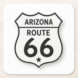 Arizona Route 66 Retro White Shield Bricka Underlägg Papper Kvadrat