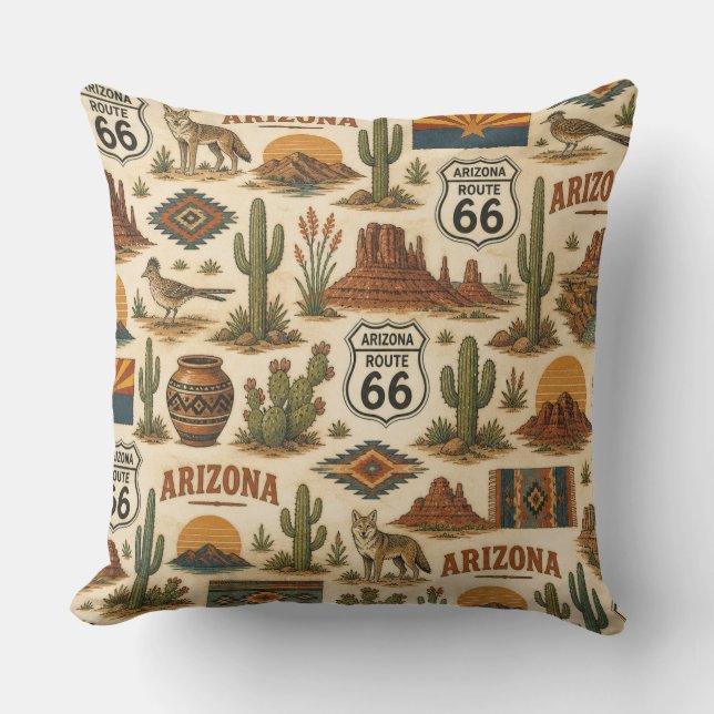 Arizona Route 66 Soffa Siesta Kudde (Framsida)