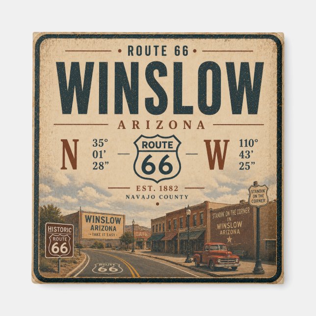 Arizona Route 66 väghyllning Magnet (Framsidan)