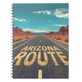 Arizona Route Öken Vägg Grafik Konst Anteckningsbok