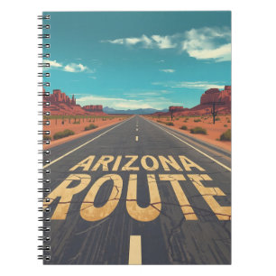 Arizona Route Öken Vägg Grafik Konst Anteckningsbok