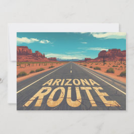 Arizona Route Ökenvägs Grafisk Konst Julkort