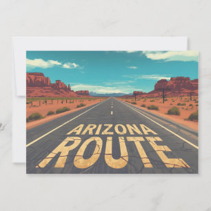 Arizona Route Ökenvägs Grafisk Konst Julkort