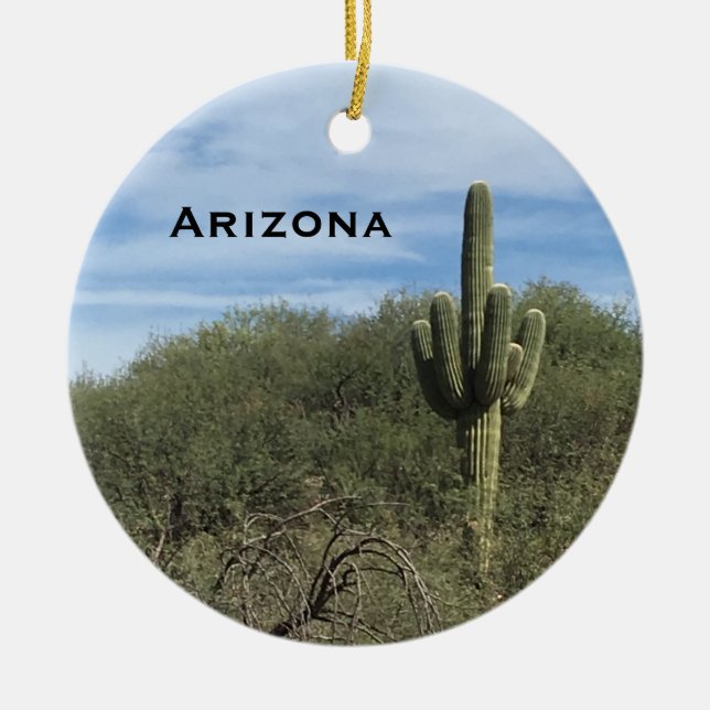 Arizona Saguaro Cactus liggande Ornament (Framsidan)