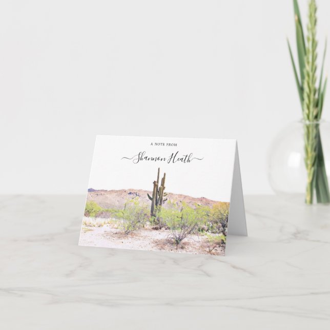 Arizona Saguaro Cactus Personlig Note Card Tack Kort (Framsida)
