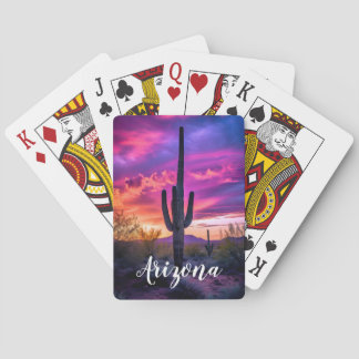Arizona Saguaro Cactus Southwest Desert Sunset Casinokort