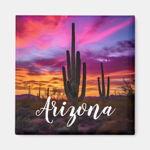 Arizona Saguaro Cactus Southwest Desert Sunset Magnet