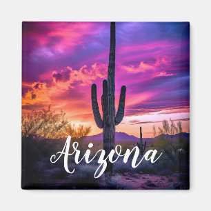 Arizona Saguaro Cactus Southwest Desert Sunset Magnet