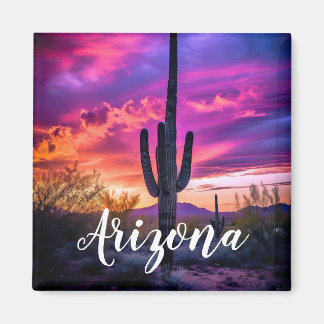 Arizona Saguaro Cactus Southwest Desert Sunset Magnet