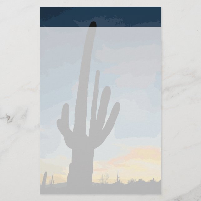 Arizona Saguaro Cactus Southwest Sunset Brevpapper (Framsida)