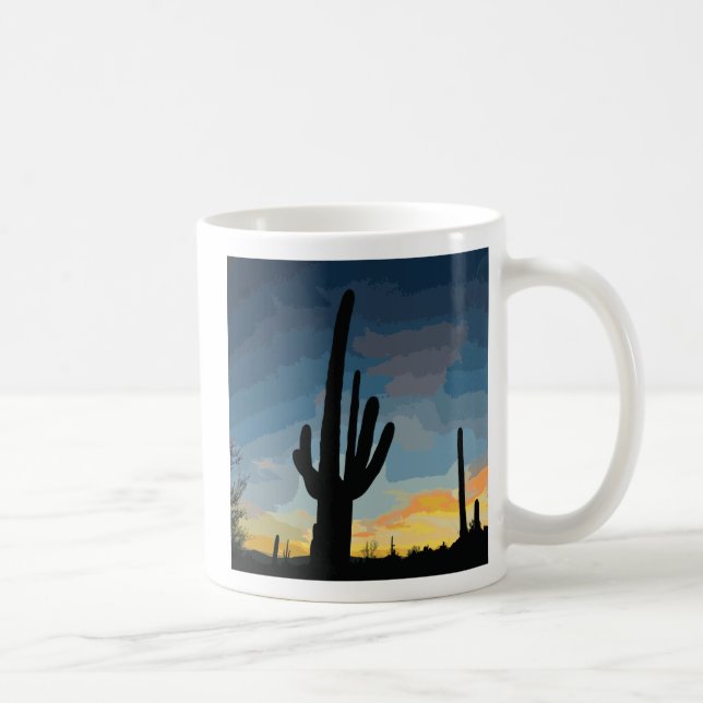 Arizona Saguaro Cactus Southwest Sunset Kaffemugg (Höger)