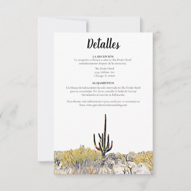 Arizona Saguaro Cactus Spain Dettales Card Inbjudningar (Framsida)