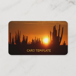 Arizona Saguaro Cactus Sunset Affärskort Visitkort