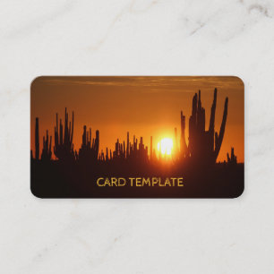 Arizona Saguaro Cactus Sunset Affärskort Visitkort