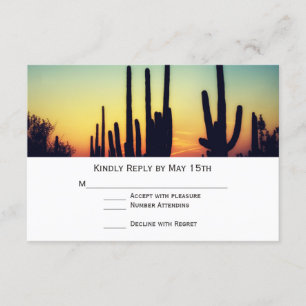 Arizona Saguaro Cactus Sunset Bröllop OSA Card Kort