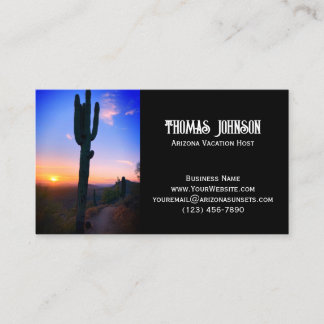 Arizona Saguaro Cactus Sunset Personlig Visitkort