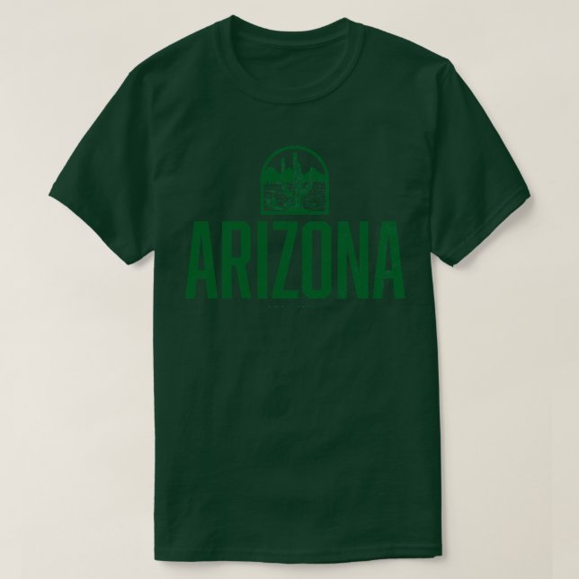Arizona Saguaro Grönt T Shirt (Design framsida)