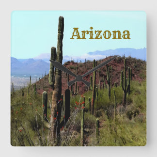 Arizona saguaro mountain landscape  fyrkantig klocka