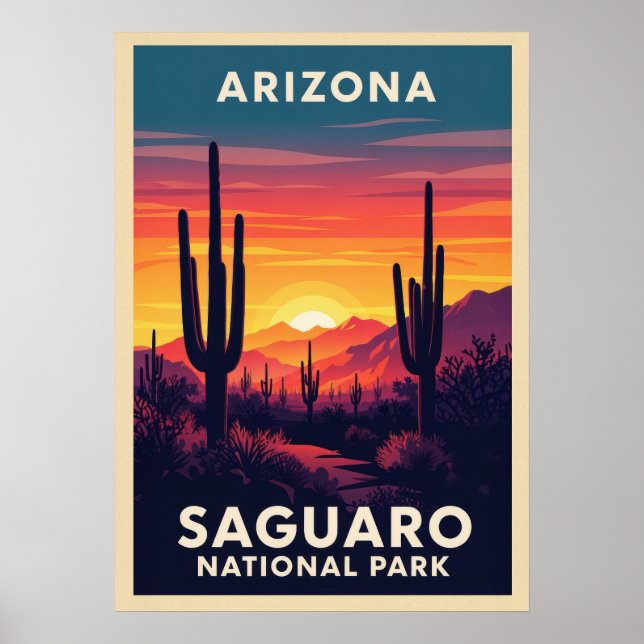 Arizona Saguaro nationalpark V01 Poster (Framsidan)