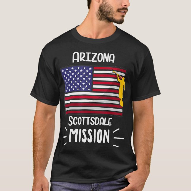 Arizona Scottsdale Mormon LDS Uppdrag missionär T Shirt (Framsida)
