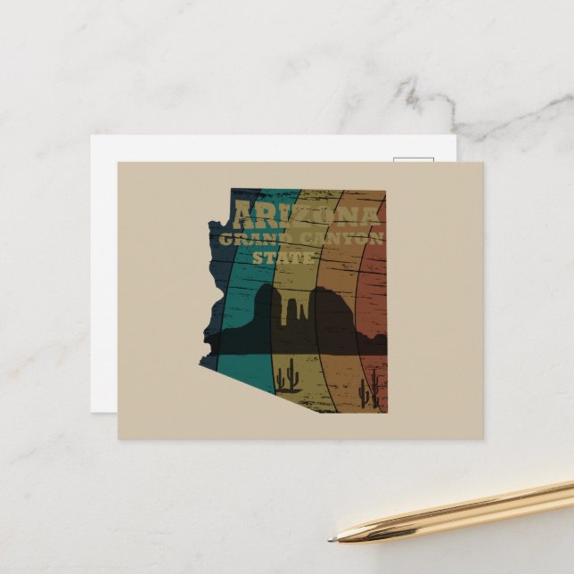 Arizona Sedona karta grand canyon liggande retro Helg Vykort (Fram/Back In Situ)
