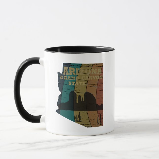 Arizona Sedona karta grand canyon liggande retro Mugg (Vänster)
