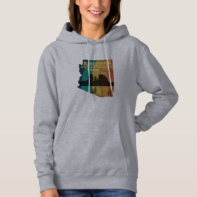 Arizona Sedona karta grand canyon liggande retro T Shirt (Framsida)