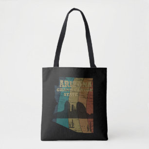 Arizona Sedona karta grand canyon liggande retro Tygkasse