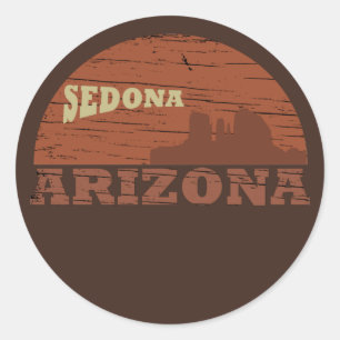 Arizona Sedona liggande vintage az retro Runt Klistermärke
